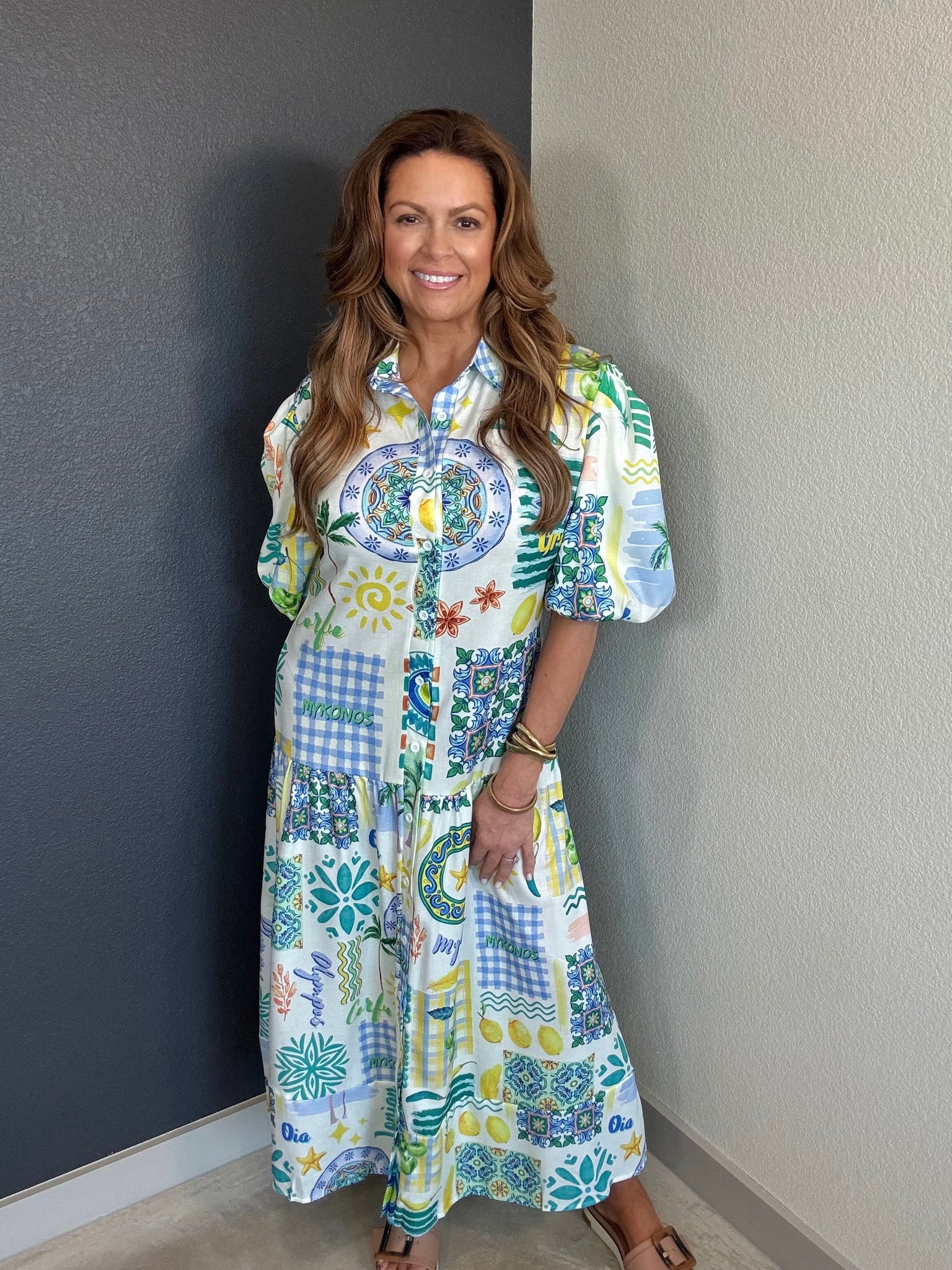 Santorini Summers Shirt Dress