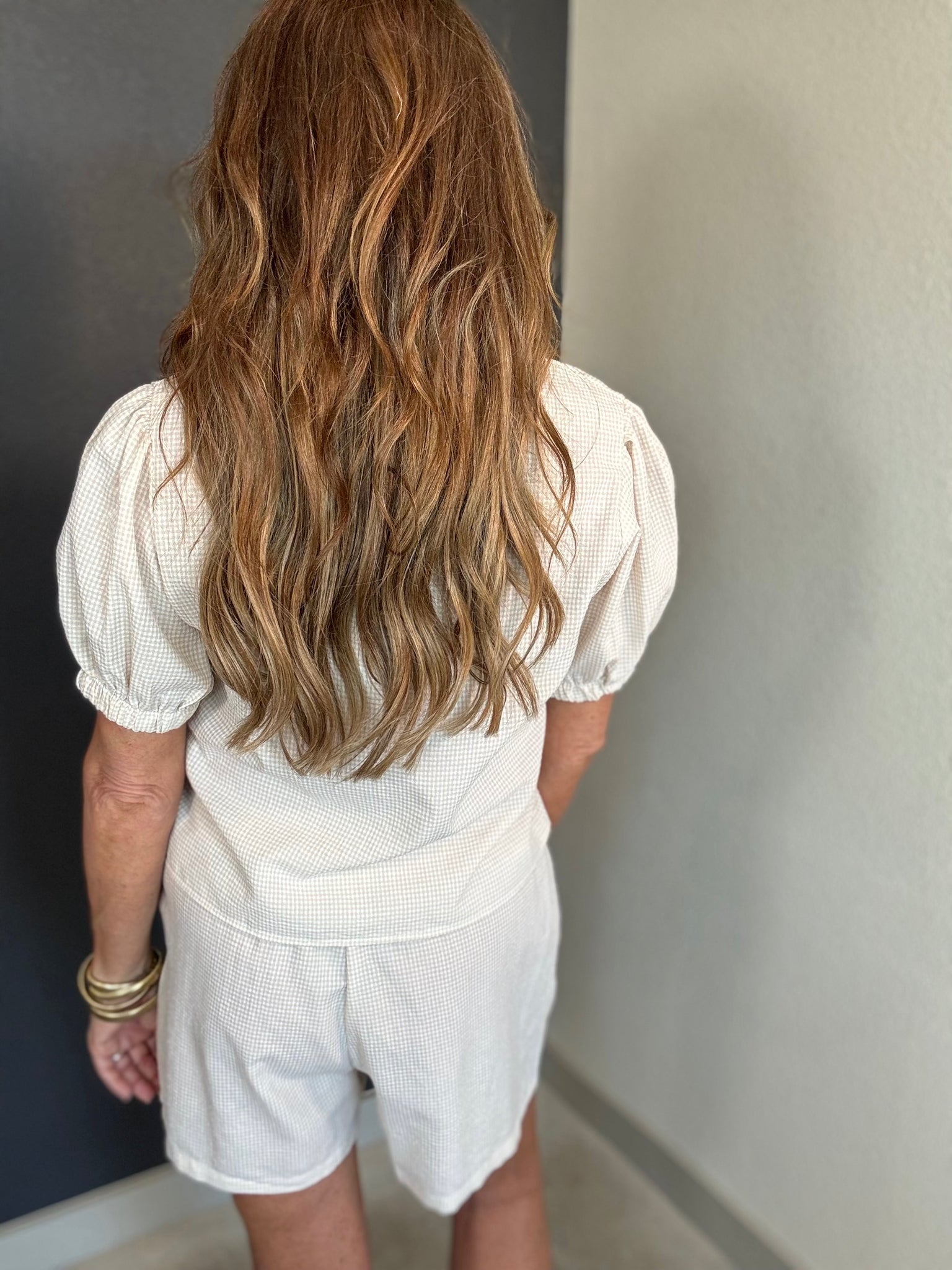 Sunset Linen Seersucker Blouse